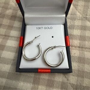 White Gold Hoop Earrings